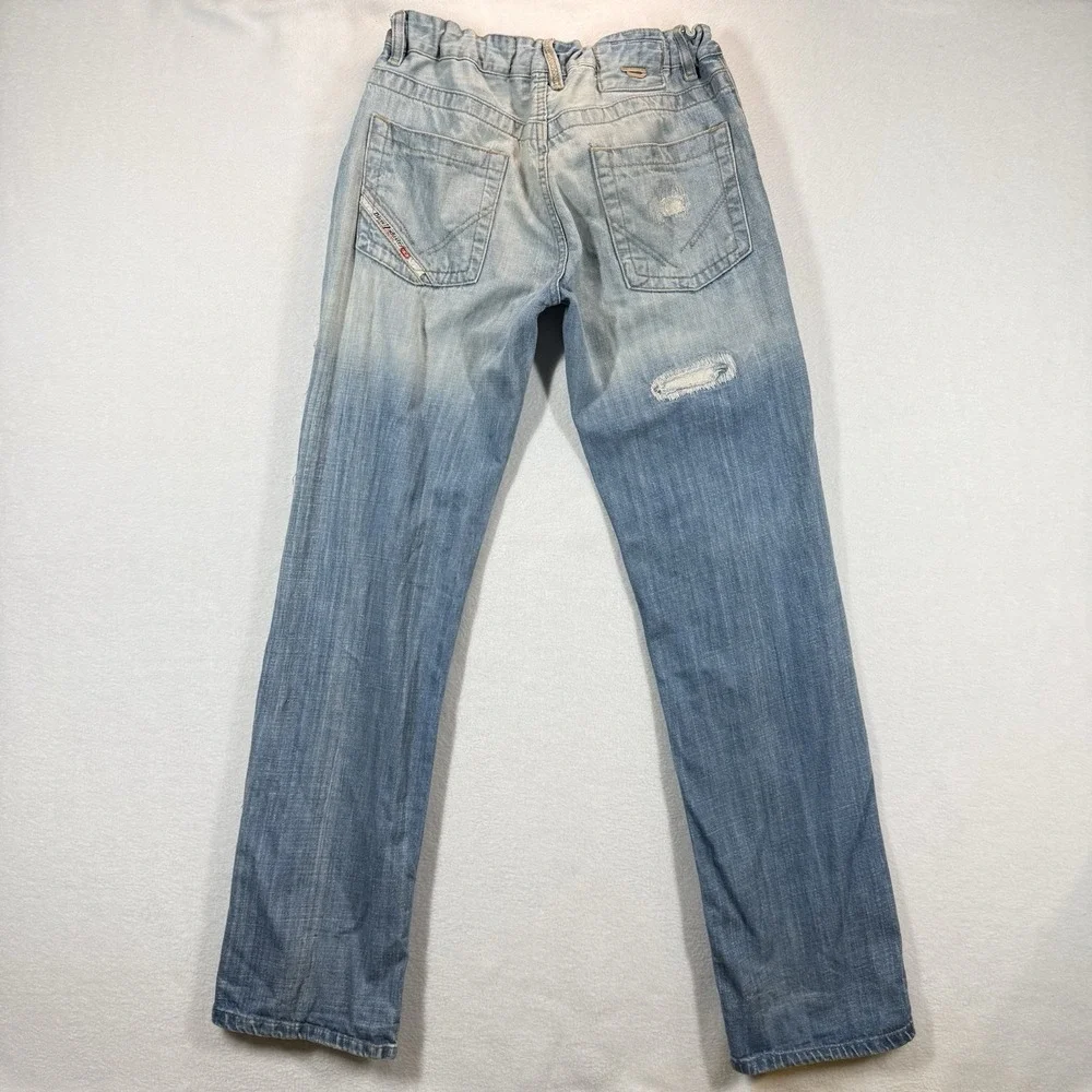 Diesel Jeans Mens 26x34 Straight Leg Elastic Waist Division Patch Vintage Rare‎